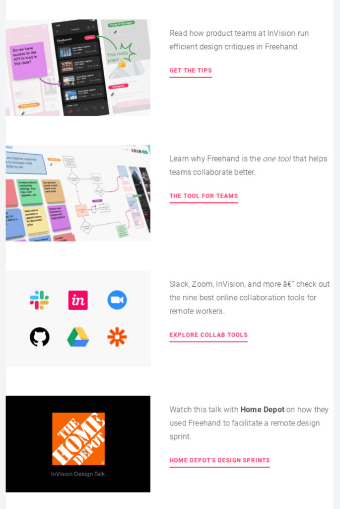 Invisionのケーススタディのスクリーンショット