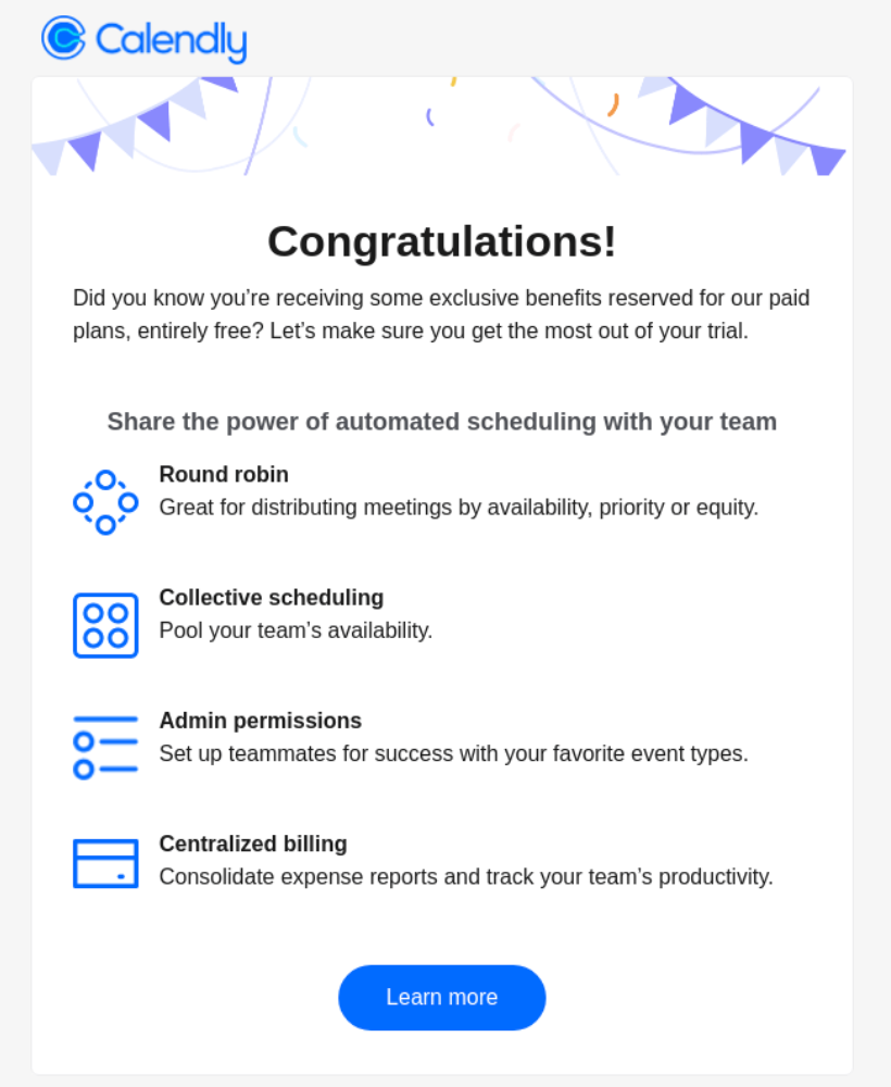 لقطة شاشة لميزات الإصدار التجريبي المجاني