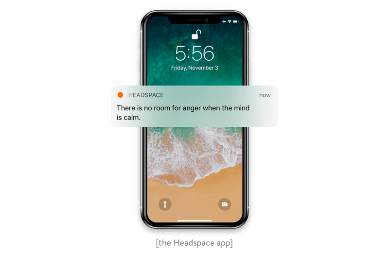 لقطة شاشة لإشعار HeadSpace Daily Reminder على الهاتف