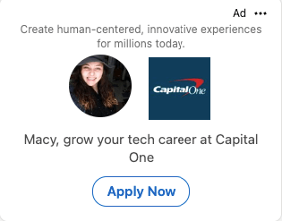 LinkedIn-Anzeige für Capital One-Jobs