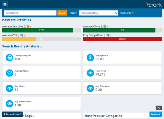 outil de mot-clé erank