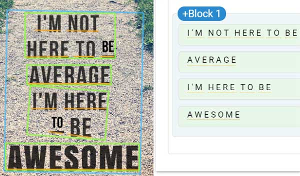 視覺工具準確讀取圖像中的文本的屏幕截圖