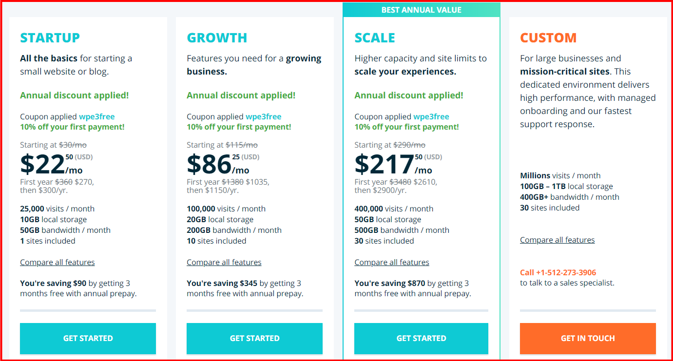 WP Engine - Pricing