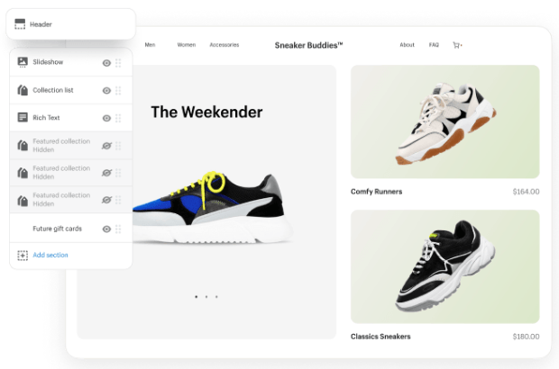 Creator de site-uri Shopify