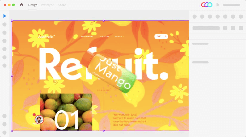 Interfață Adobe XD