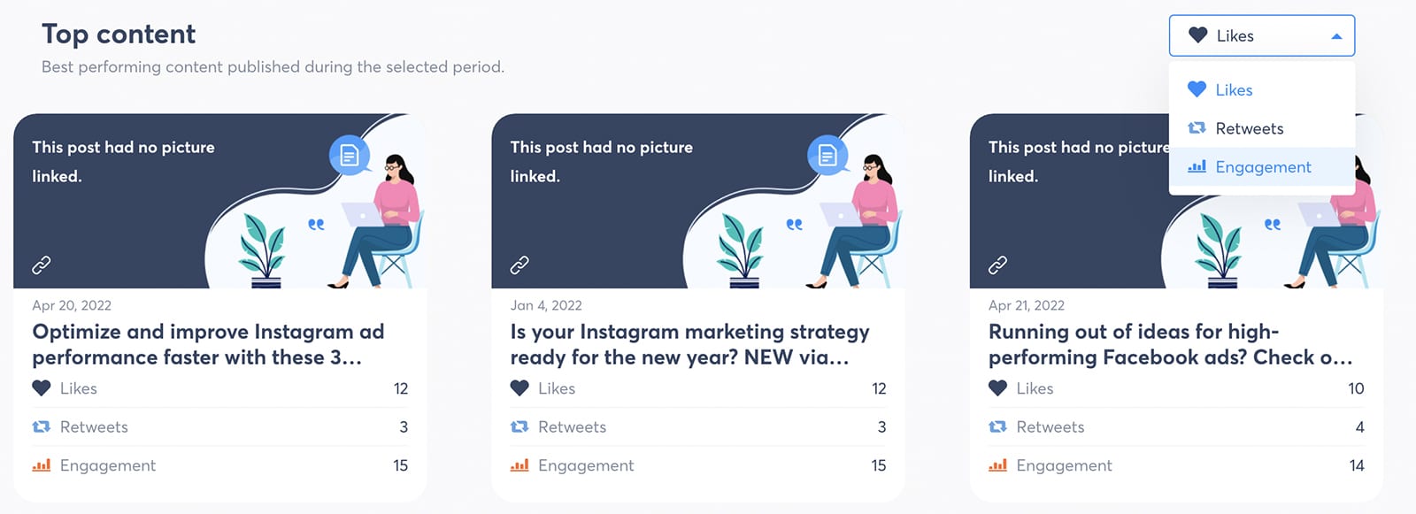 Rapporto sui social media Agorapulse - contenuto principale