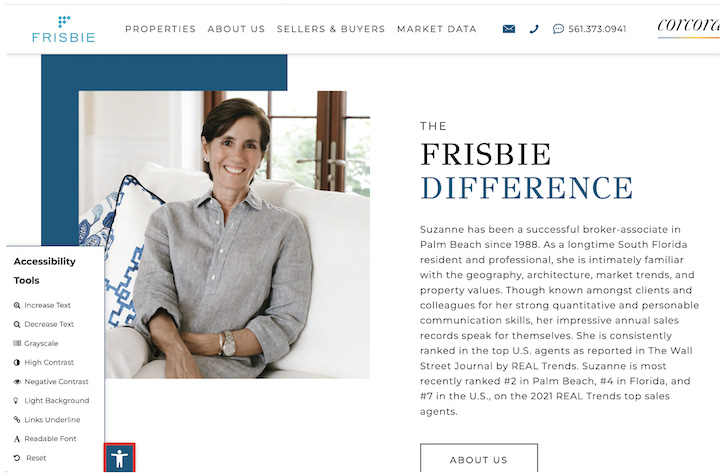 房地产商业网站示例 - 可访问性部分