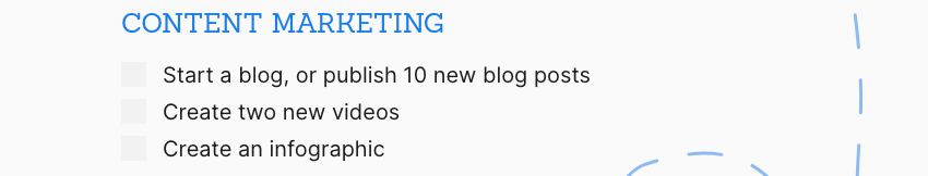 内容营销遗愿清单项目