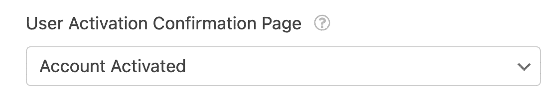 사용자 활성화 확인 페이지 선택