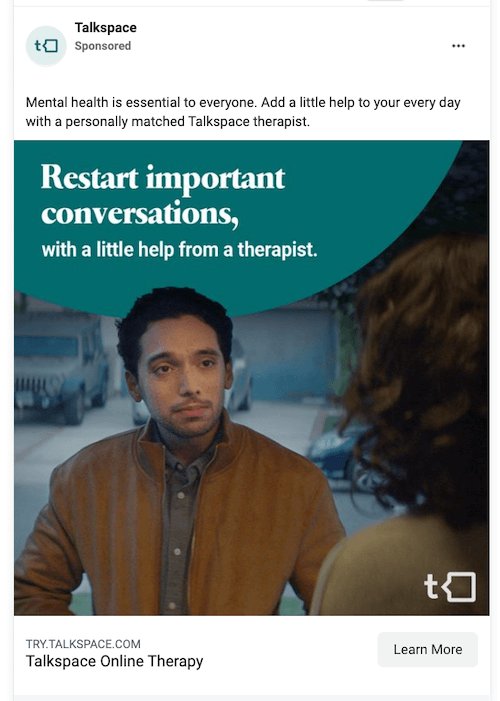 exemples d'annonces facebook - talkspace