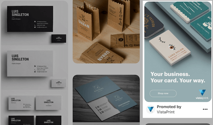 publicité sur les réseaux sociaux - exemple d'annonce pinterest