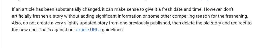 Google-Richtlinien für das Veröffentlichungsdatum