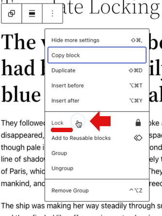 คุณสมบัติล็อคบล็อก