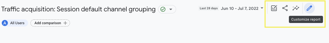 Personalizați raportul GA4