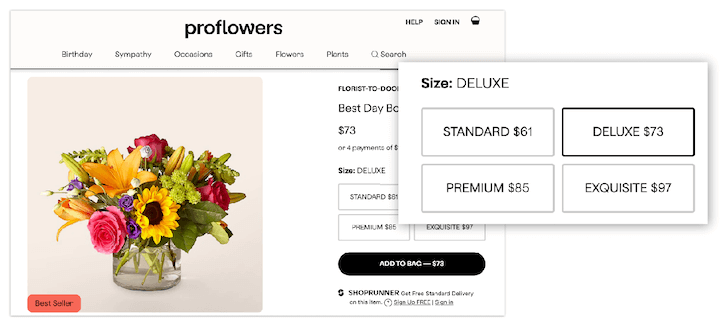 как увеличить среднюю стоимость заказа - пример допродажи