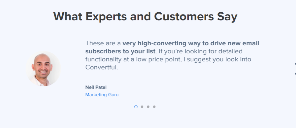 Convertful- Testimonials