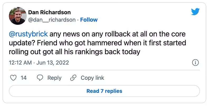Твиттер в основном обновлении Google