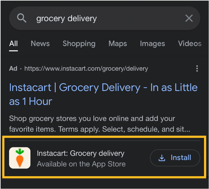 グーグル広告アプリ拡張の例