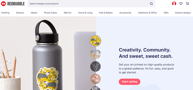 Pagina de pornire Redbubble