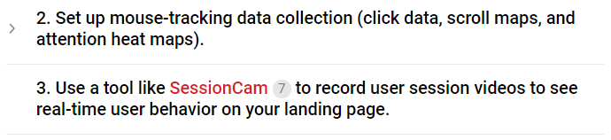 CXL 說明的屏幕截圖，介紹如何通過 Google Analytics 測試您的著陸頁以提高轉化率