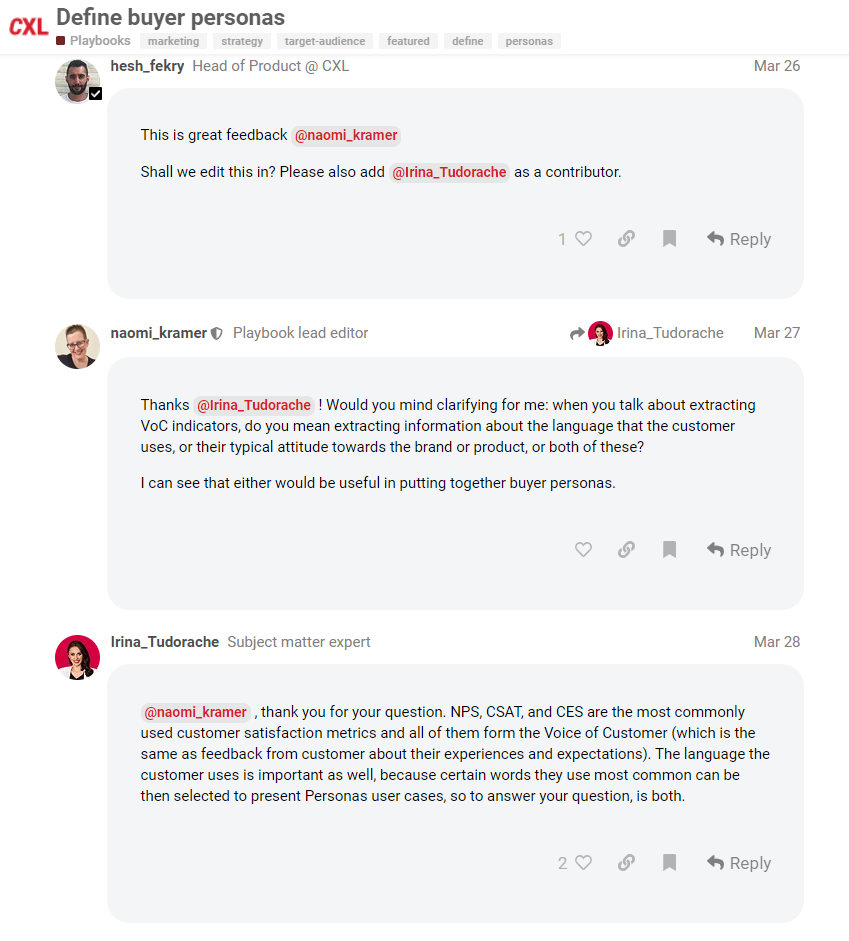 關於定義買方角色的持續對話的屏幕截圖