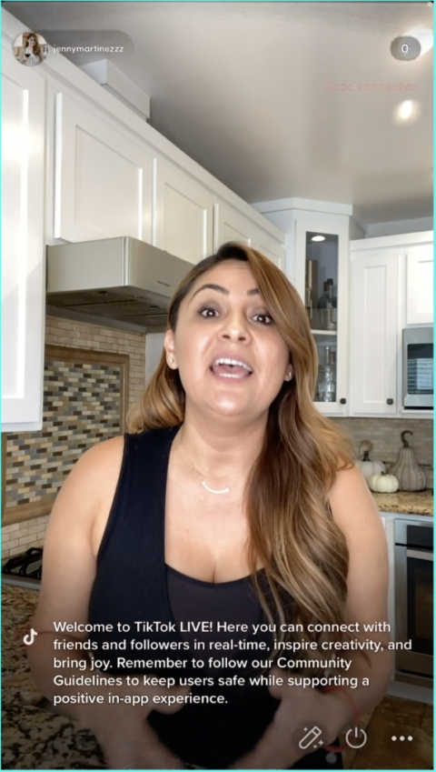 Wygląd TikTok na żywo