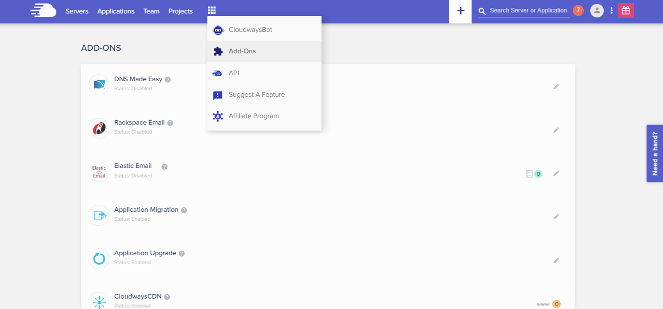 Cloudways Review- Appliction Addons