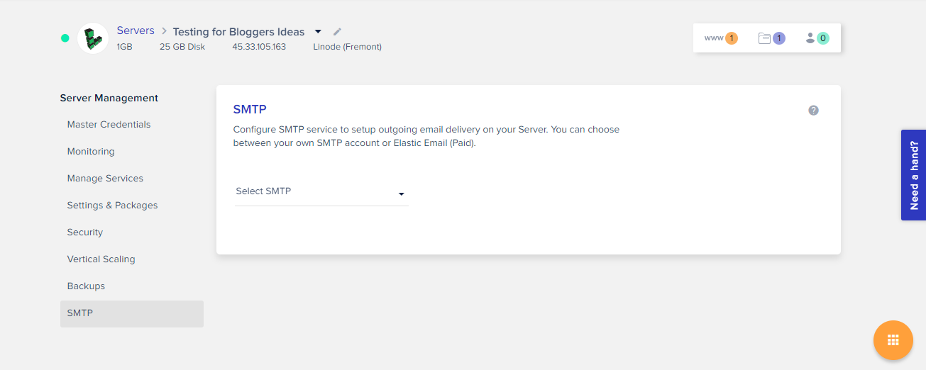 Cloudways Review- SMTP