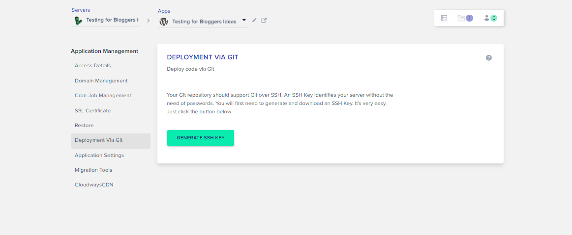 Cloudways Review- Deployment via GIT