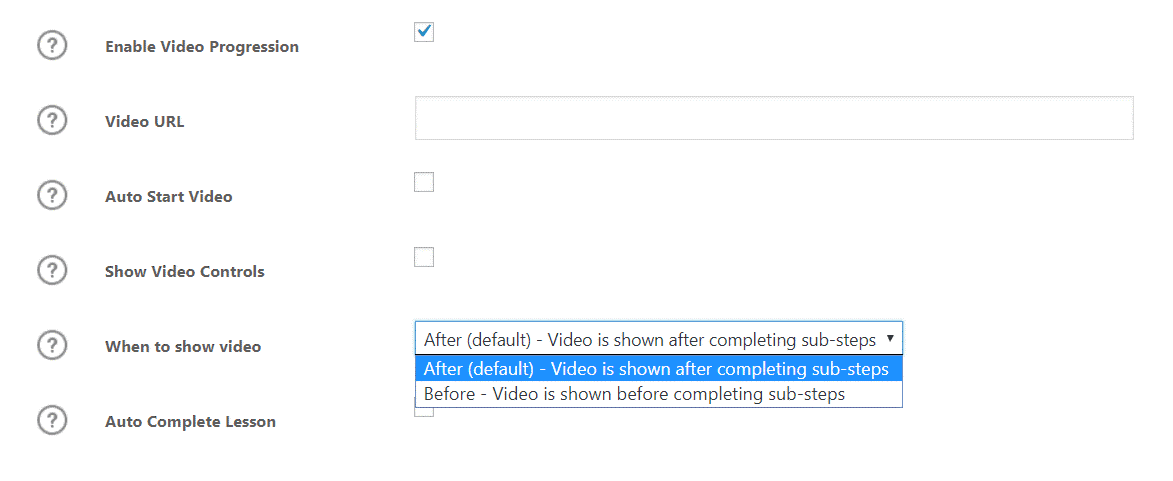 LearnDash ฟังก์ชันเฉพาะของความคืบหน้าของวิดีโอ LearnDash unique function of video progress