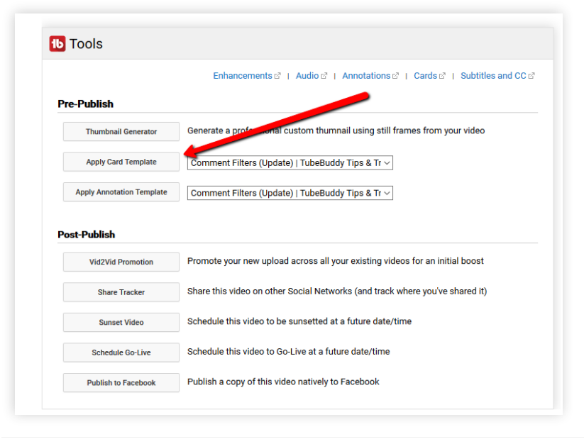 TubeBuddy 검토 - 카드 템플릿 TubeBuddy Review- Card Templates