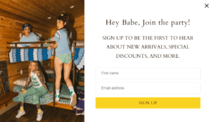 This image shows a form for newsletter subscription by Solstice Intimates