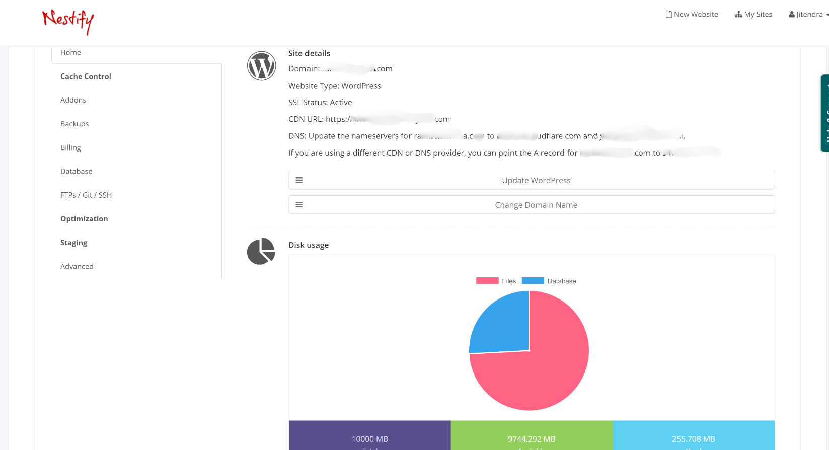 嵌套仪表板 Nestify Dashboard