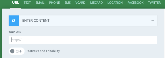 Formulário de URL no QR Code Monkey