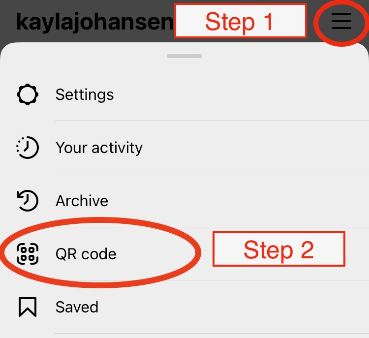 Onde gerar o código QR no Instagram