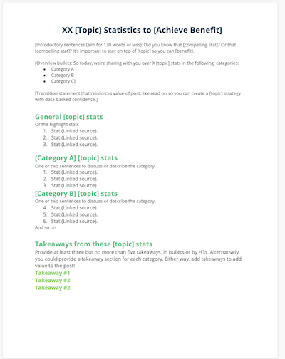 modelo de postagem de blog de estatísticas