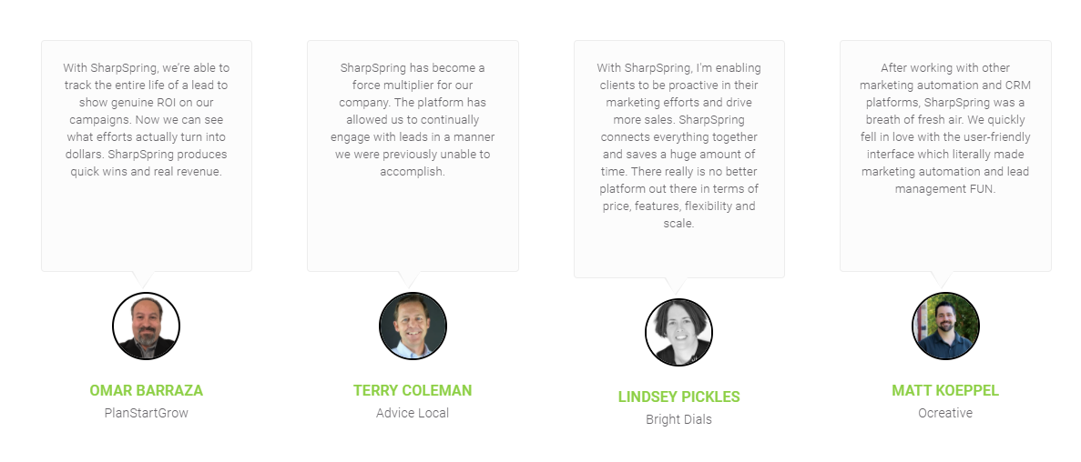 SharpSpring - Testimonials