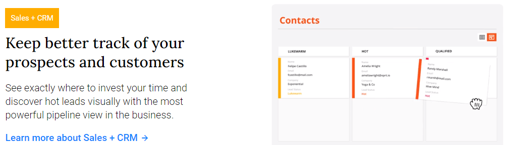 Caracteristica Ontraport - CRM de vânzări