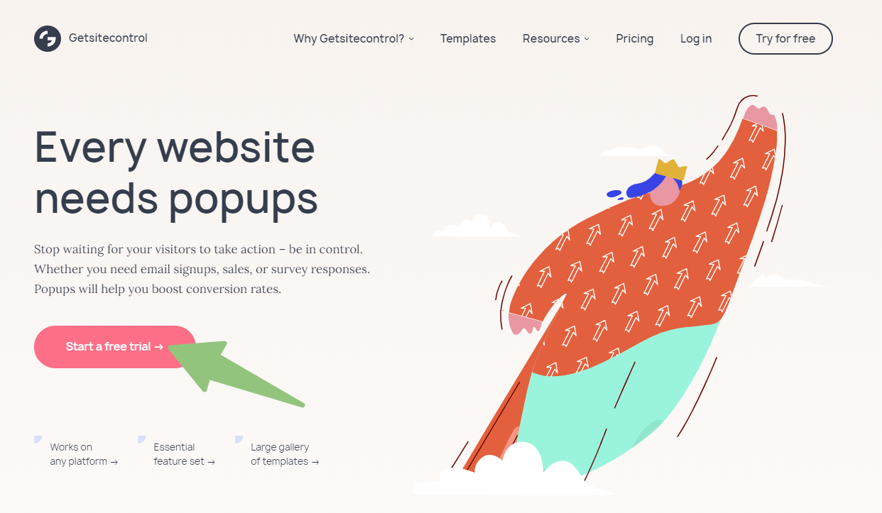 Getsitecontrol Review website popup