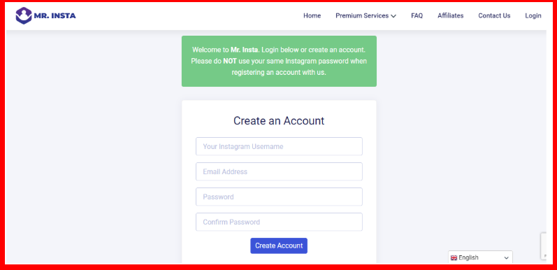  Mr. Insta Review - Create An Account