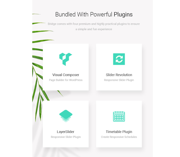 Bridge Theme Review - Powerful plugins