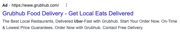 Grubhub için reklam ara