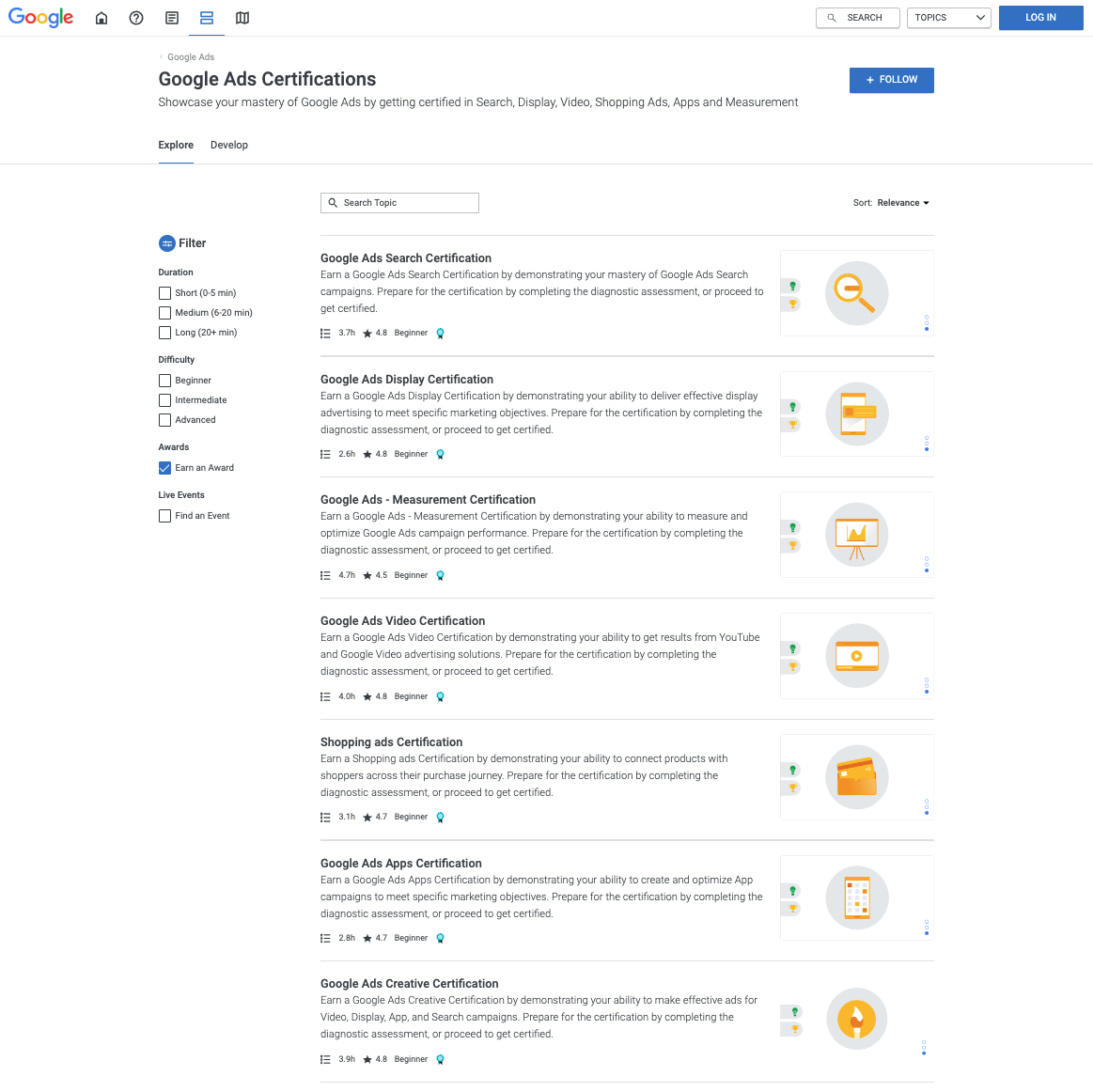 Certificazione annunci Google