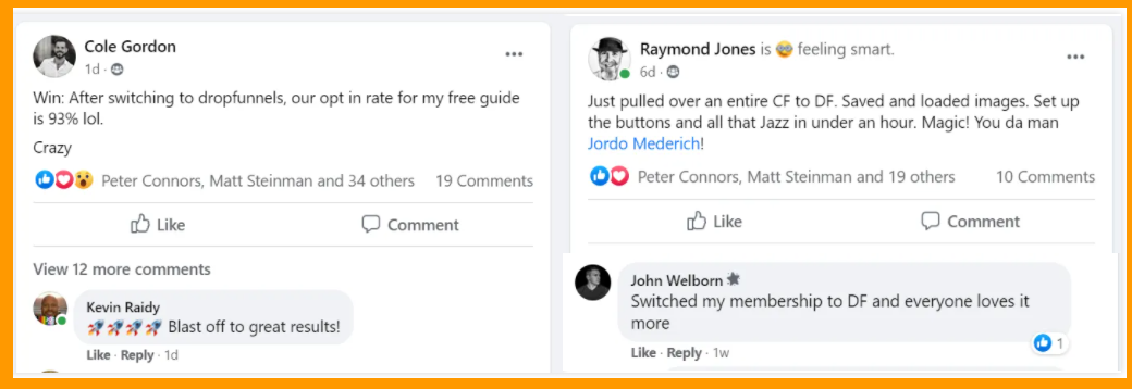 DropFunnels- Referencje DropFunnels- Testimonials