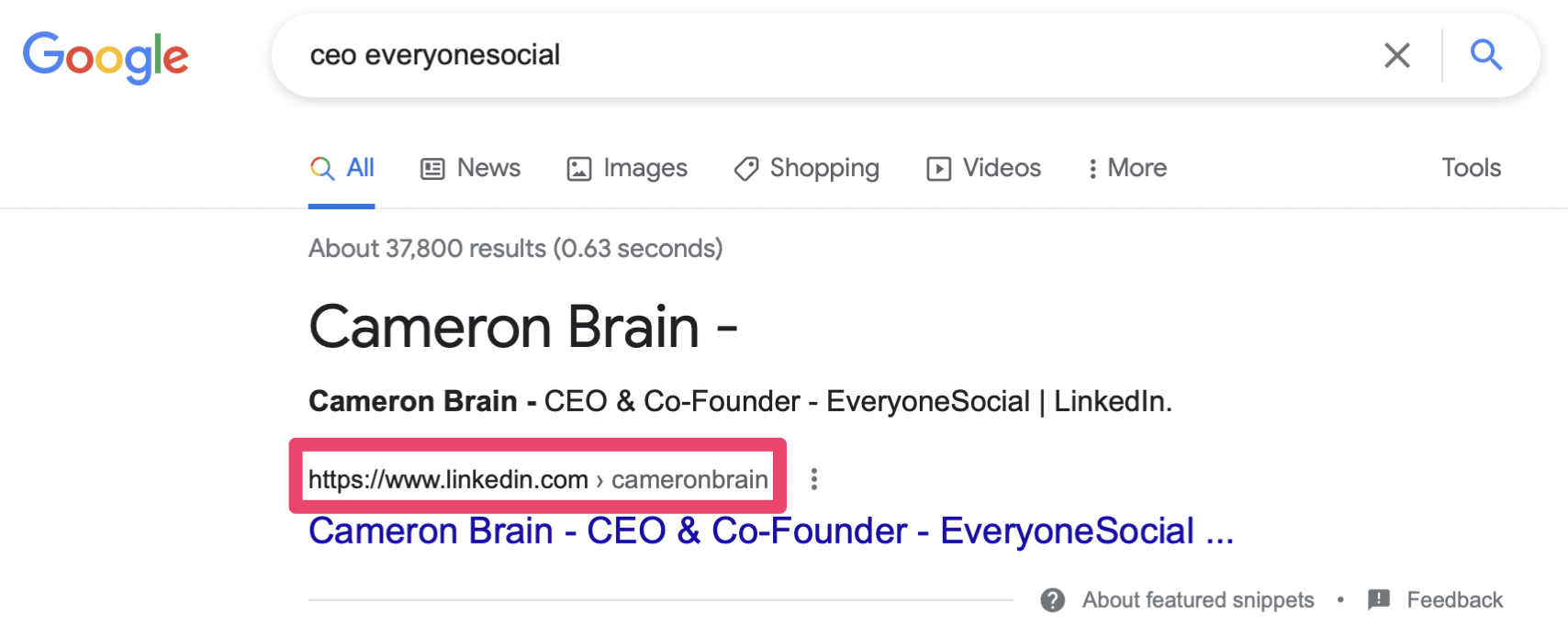 Przykładowy profil wyszukiwania.