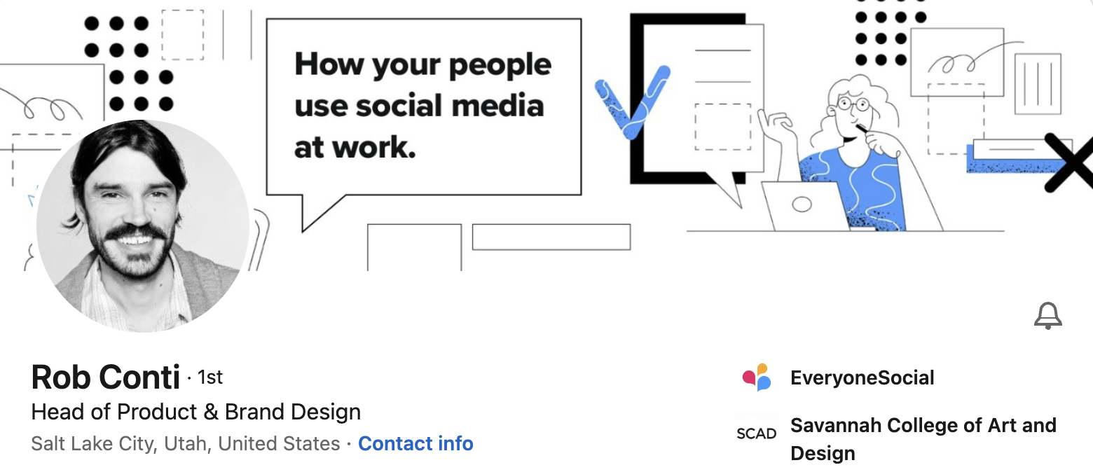 Przykład biografii LinkedIn.