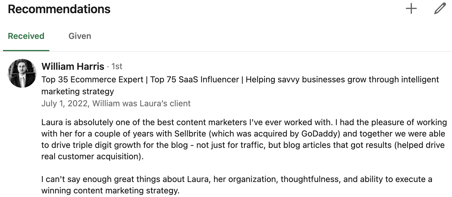 Rekomendacja LinkedIn.