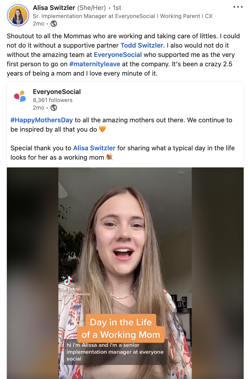 Przykład postu w mediach społecznościowych.