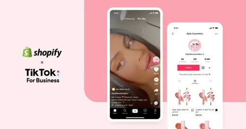 Captura de tela da integração do TikTok com Shopify. Screenshot of TikTok's integration with Shopify.