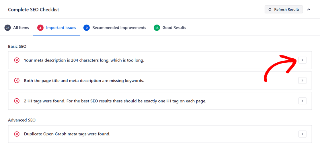 liste de contrôle d'audit de site tout-en-un